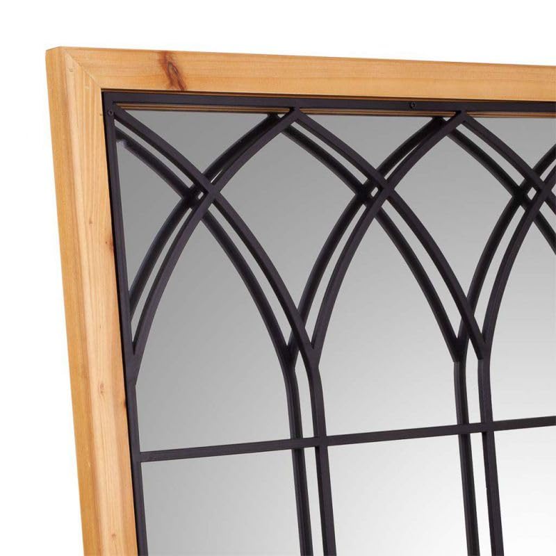 Miroir bois et métal rectangulaire style vintage industriel