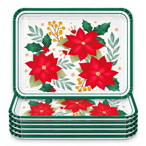 Bandejas de Cartón para Servir, Diseño Floral, 6 Unidades