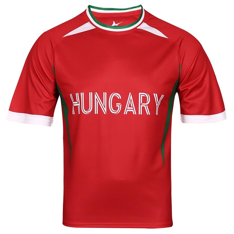 Maillot de football homme Hongrie coupe Europe de taille L avec manches courtes pour supporter