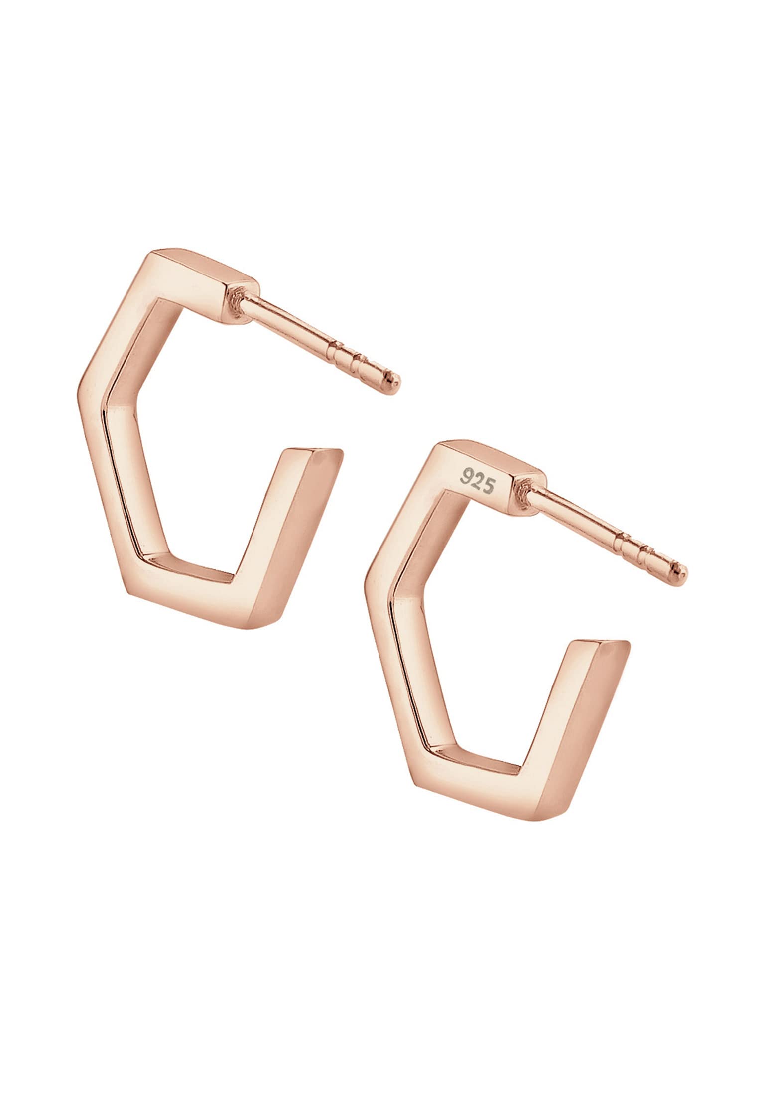 Elli Damen Creolen Hexagon 925 Sterling Silber