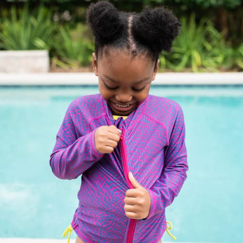Image of SwimZip Girls' Long Sleeve Rash Guard & 1-Piece Swimsuit - UPF 50 Sun Protection
