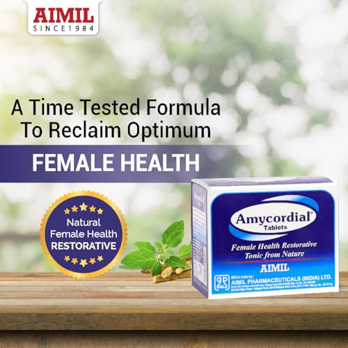 Image of AIMIL Amycordial Tablets - 30 Tablets (Pack of 6) | Female Health Restorative | Contains Shatavari, Amla, Guduchi, Methi and more