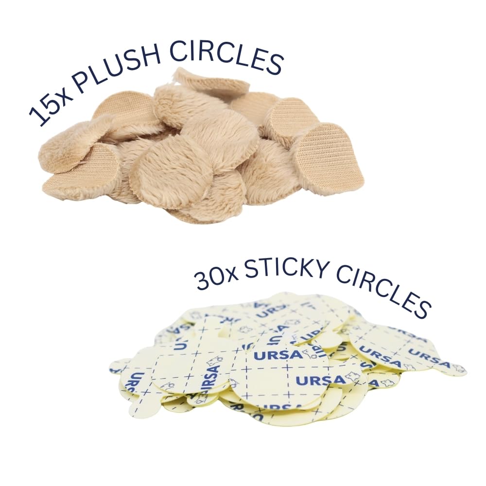 URSA Plush Circles - Parabrezza lavalier/risvolto a pelo corto. Riutilizzabile e super morbido - Beige