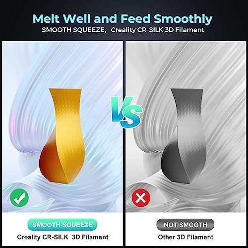 Image of Creality Silk PLA Multicolor Filament, 3D Printer Filament 1.75mm, Glossy & Smooth Silk Texture, Silk Shiny PLA Filament + /-0.02mm, 3D Printing Filament 1KG /2.2lb (Golden-Silver)