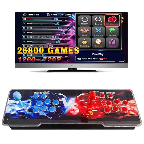 GRANDE LIBRERIA DI GIOCHI: presenta una vasta collezione di 26800 giochi arcade classici con risoluzione HD 1280x720p per un'esperienza di gioco cristallina