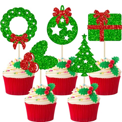 Adornos para magdalenas de Navidad en fiestas familiares de invierno y meriendas infantiles de reyes