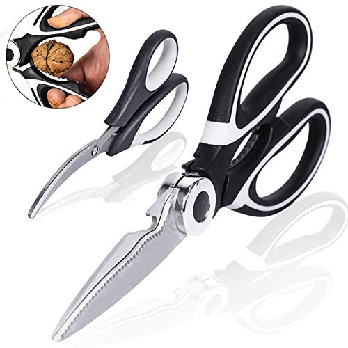2Pack Kitchen Scissors Poultry Shears Heavy Duty Stainless Steel Multipurpose Utility Food Meat
