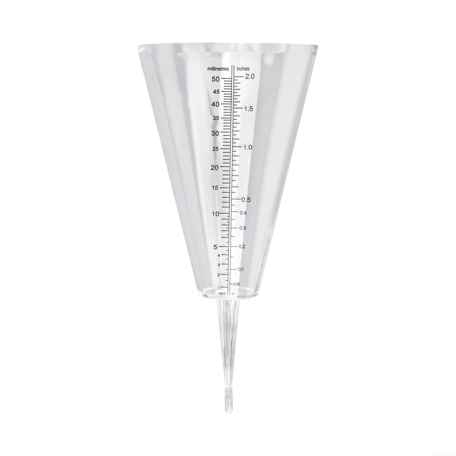 Rain Gauge Outdoor Garden Easy-Read Rain Meter Clear Plastic Rainfall Gauge Outdoor Rain Gauge for the Garden Cone Shaped Precipitation Measuring Tube for Garden Lawn Patch Weather Monitoring