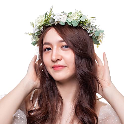 Künstlicher Babybreath grüner Kopfschmuck Brautschmuck Blumenkrone...