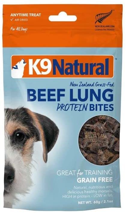 K9Natural Air Dried Beef Lung Protein Bites Treats For Dog 60g