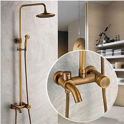 Douche pluie laiton antique Gowe pour transformer votre bain en spa de relaxation