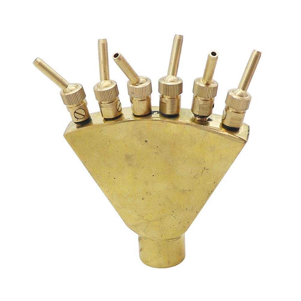 Conector de manguera, 1 pieza, 1 pulgada, latón, ajustable, boquilla de fuente de dispersión de cola de fénix con válvula separada, aspersor ornamental for jardín y paisaje