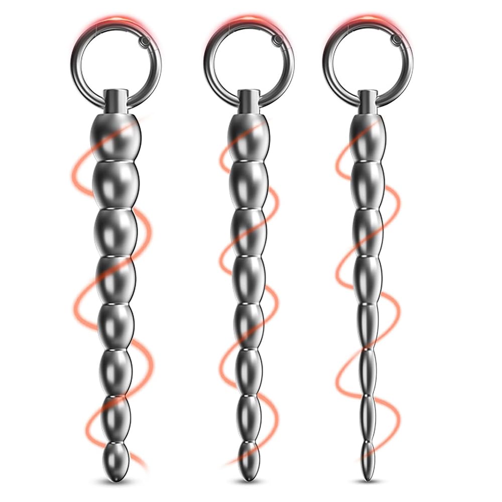 Dilatadores uretrales BDSMAGE de acero inoxidable (juego de 3) de 133 mm para hombres, tapones para el pene, juguetes sexuales eróticos para hombres.