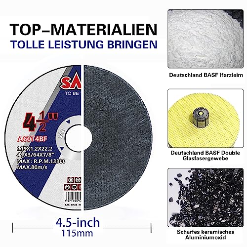 Sali 50 Pack Cut Off Wheel 4 1/2 Inch Cutting Wheels 4-1/2" X 3/64" X 7/8" For Metal & Stainless Steel, Angle Grinder Cutting Wheel,Cutting Discs With Aggressive Cutting #TOP1