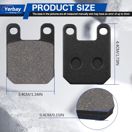 Yerbay Bremsbeläge für Peugeot 50/100/125 Buxy Elyseo Elystar Jet Jet Force Looxor Ludix Speedake Speedfight 1 2 Squab TKR Trekker Vivacity Vivacity E 25 XP6 XPS XR6 Zenith