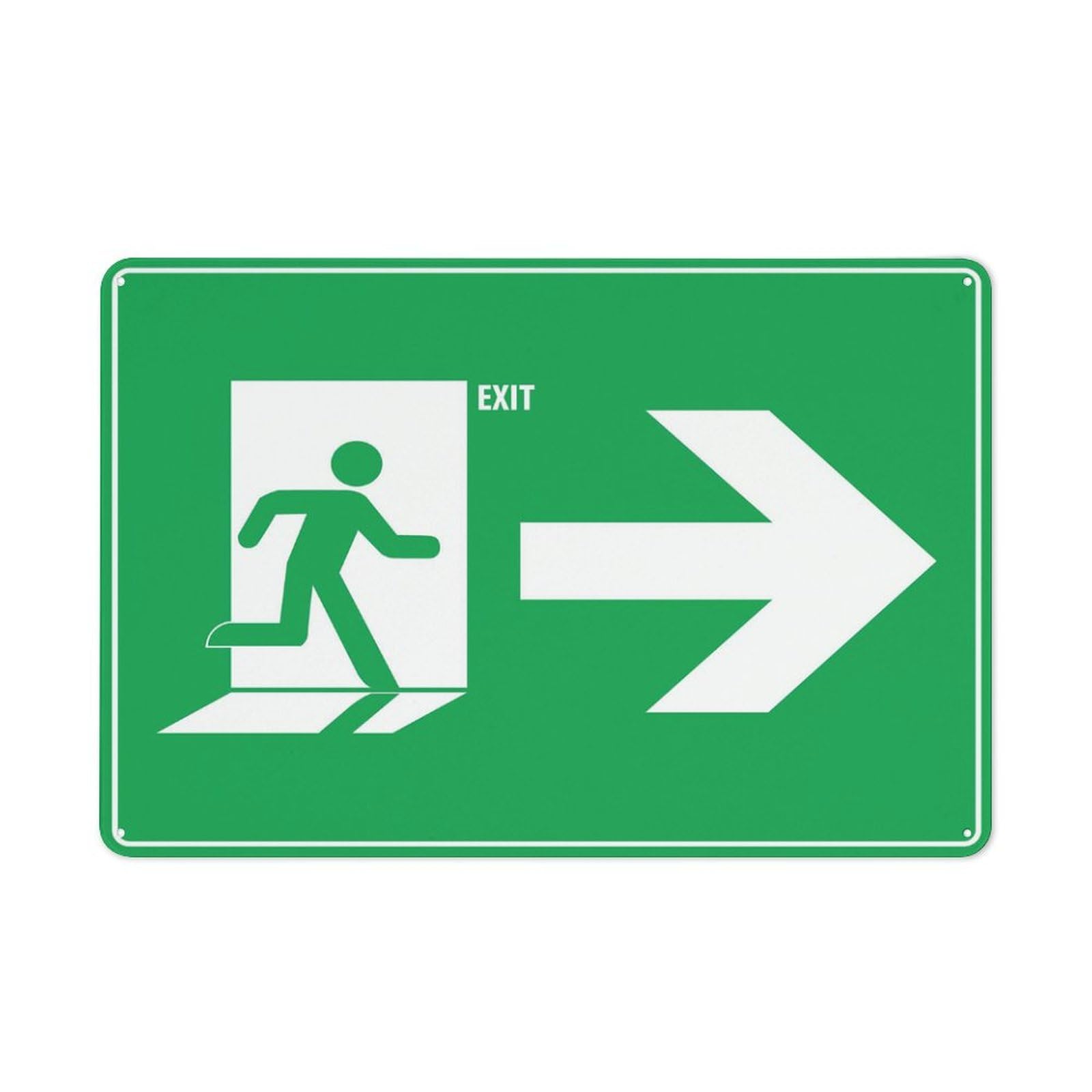 Exit Sign (Arrow - Right) Sign, 8x12 Inch Rust-Free Aluminum, Easy To Read & Sturdy Outdoor Metal Sign for Home, Farm, Yard