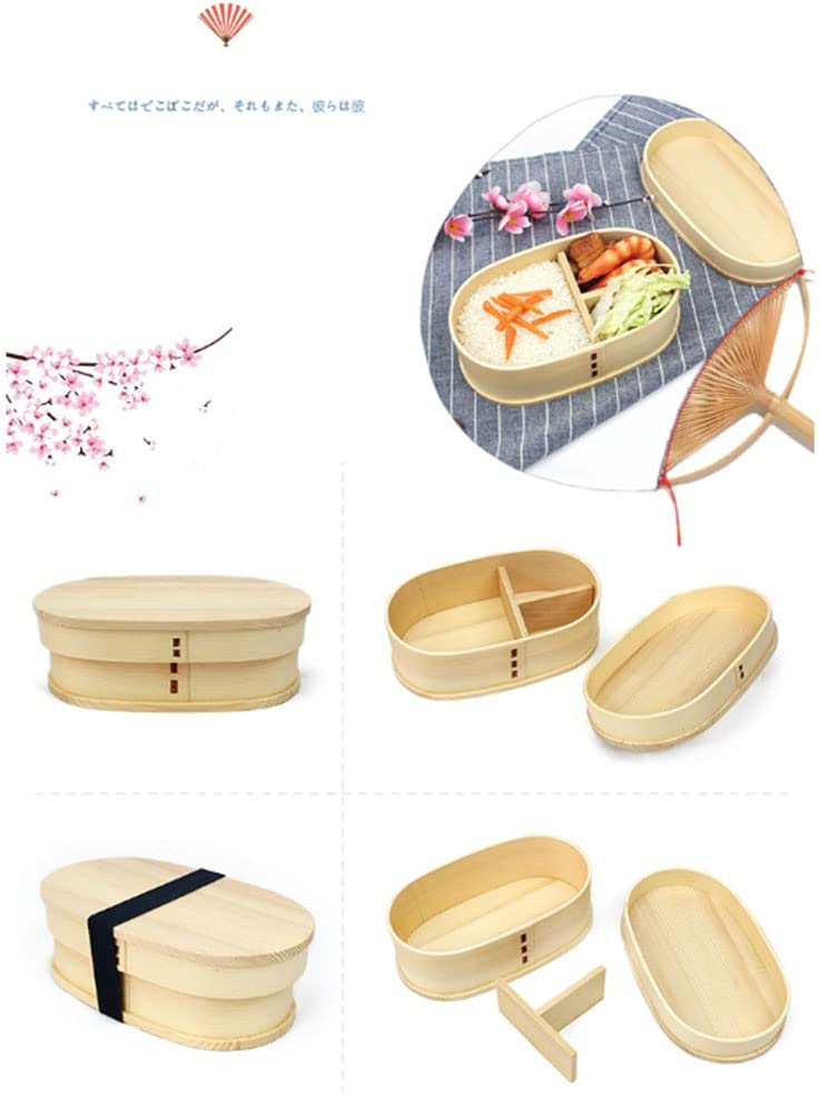 Boîte à bento traditionnelle de style japonais en bois naturel, boîte à déjeuner, boîte à fruits, sandwich, boîte à sushi pour voyage, école, camping A05