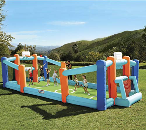 Little Tikes Huge Inflatable Backyard Soccer & Basketball Court for Multiple Kids, Blower with GFCI Plug
