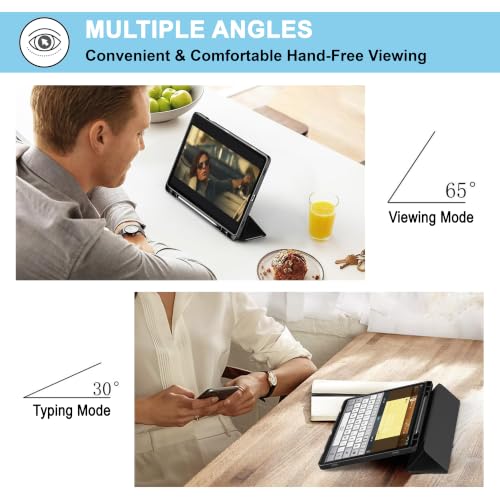Image of CEDO Smart Case for OnePlus Pad Lite (11 in) Tri-Fold Flip Folio Cover | Pencil Holder | Auto Wake-Up /Sleep Mode | Multi View Angles Stand TPU Backcover (Black)
