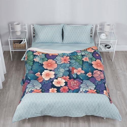 Couverture en flanelle anti-froid plaid léger et chaud motif écailles lit - 5