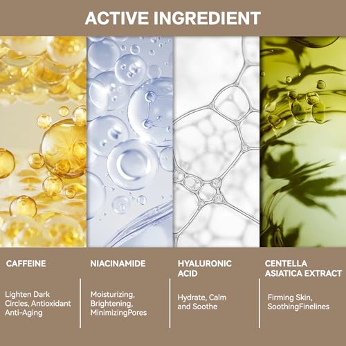 Sérum Contorno de Ojos con Ácido Hialurónico y Cafeína, Antiarrugas Hidratante para Hombres y Mujeres, Reducción de Ojeras y Bolsas, Cuidado Facial Diario - imagen 4