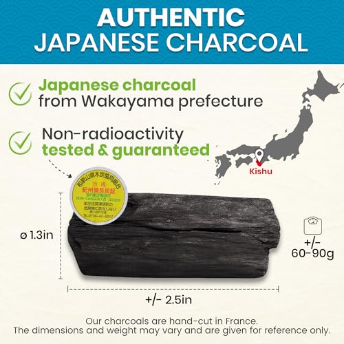 ORINKO® Aktivkohle Kishu Binchotan x1 - Japanische Aktivkohle-Stäbchen zur Trinkwasserfilterung - Nachhaltige Alternative für reines Wasser - Natürlich, plastikfrei & wiederverwendbar
