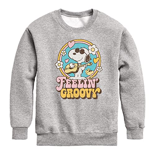 HYBRID APPAREL - Peanuts - Feelin Groovy Snoopy And Woodstock - Toddler And Youth Crewneck Fleece Sweatshirt
