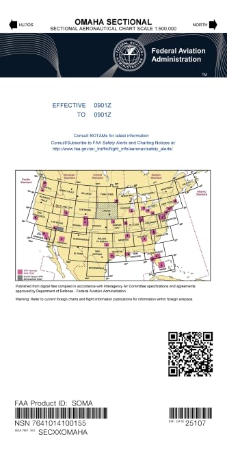 FAA Omaha Sectional Chart (SOMA) – Always Current Aeronautical Map – Select Chart Cycle