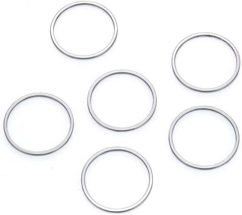 50pcs Adabele 304 Grade Surgical Stainless Steel Hypoallergenic Round Circle Beading Hoop Link Jewelry Findings 16mm Connector Open Back Bezel Frame SJF71-2