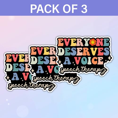 Image of SODAVA (3Pcs) Speech Therapy Speech Language Pathologist SLP Team Sticker Speech Pathology Stickers Better Speech and Hearing Month Gift Decoration Graphic Bumper Laptop Stickers