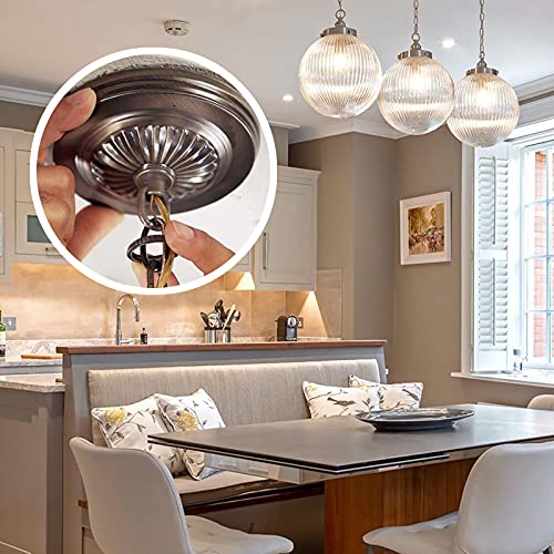 Image of ECUDIS Light Fixture Cross Bar Kit, 1 /4 IP Center Lamp Screw Collar Canopy Hardware Set (Nickel, Pack of 1)