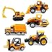6 Pack Diecast Construction Vehicle Toys – Mini Construction Truck Set with Excavator, Dump Truck, Bulldozer & Mixer for Boys Girls Ages 3+, Birthday Party Favors & Goodie Bag Stuffers