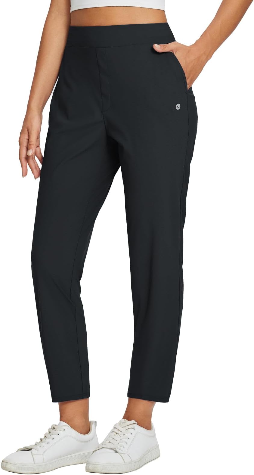 Womens Travel Pants Lightweight Stretch with Zipper Pockets Petite Ankle Dressy Golf Work Business Casual