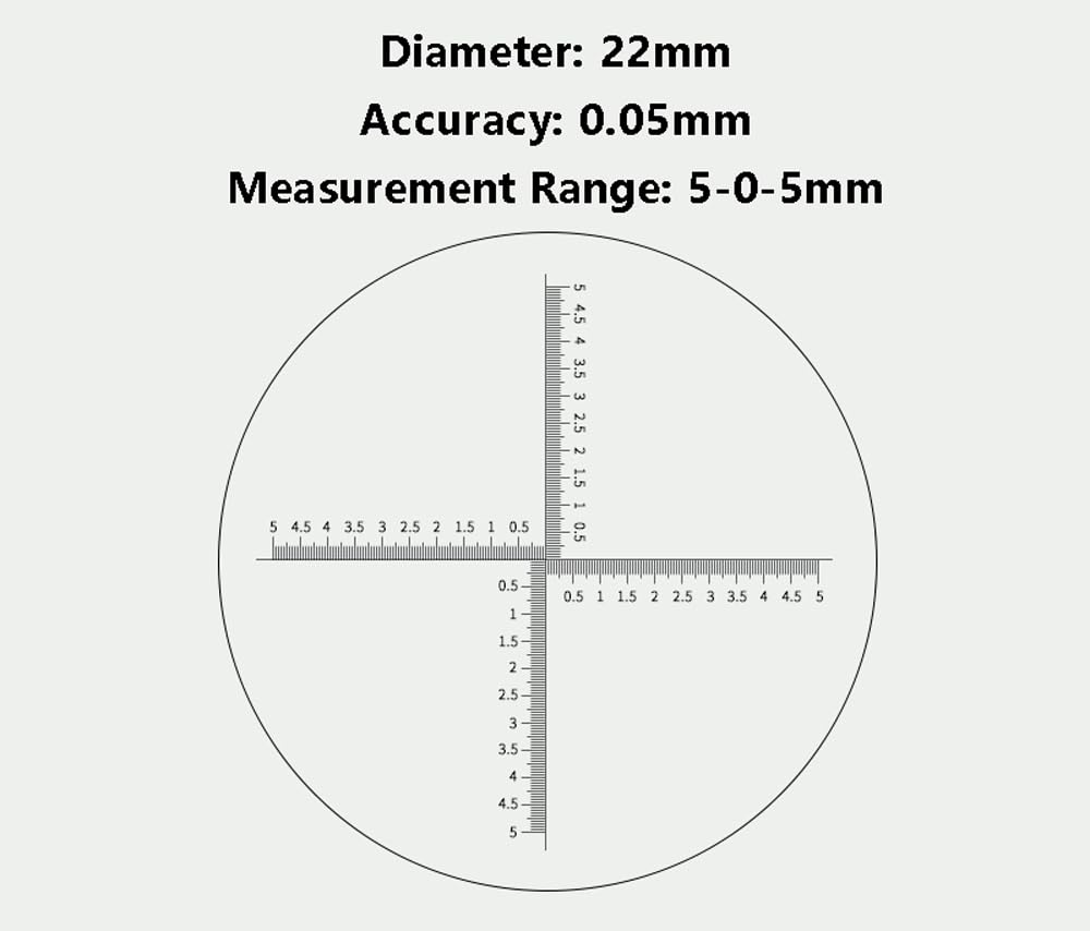 Okularmikrometer for genaue mikroskopische Messungen – for metallografische Analyse 1 Stück(22mm//0.05mm//0.5-5mm)