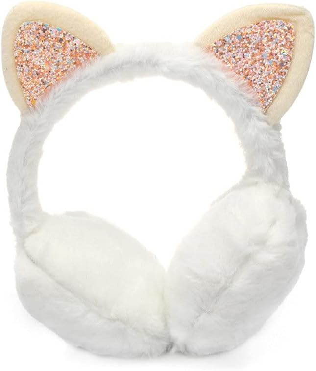 GELTDN Lovely Earmuffs Women Kids Girl Shiny Warmers Kitty Fur Earmuff Fluffy Soft Glitter Winter Warm (Color : C, Size : One Size) : Clothing, Shoes & Jewelry