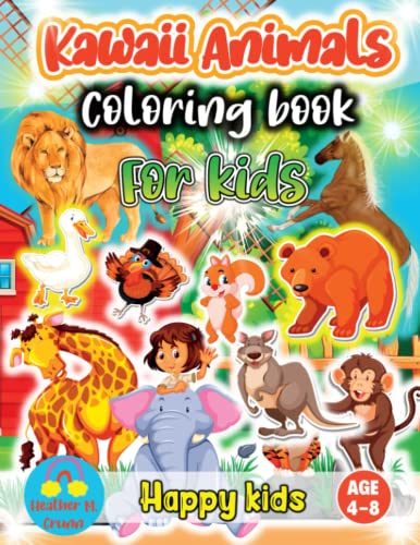 Kawaii Animals Coloring book for kids: Ages 4-8 Cute, Unique, Big, Funny, Happy, Easy Coloring Drawings of the Happiest Animals for the Most Special Boys and Girls image 2