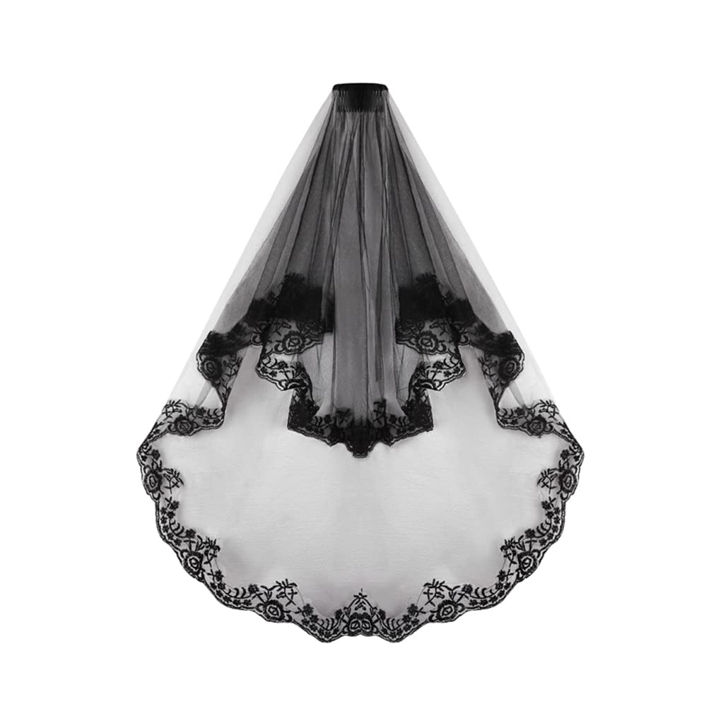 Floral Lace Mantilla Veil Vintage Latin Mass Head Covering Scarf Chapel Veil