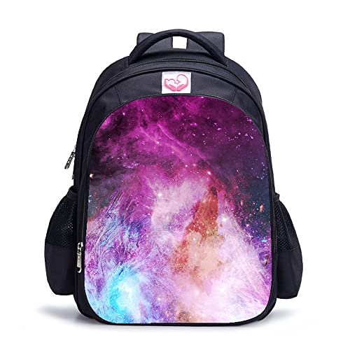 Sac à dos scolaire Milky Way Nebula 16 pouces pour enfants et adolescents
