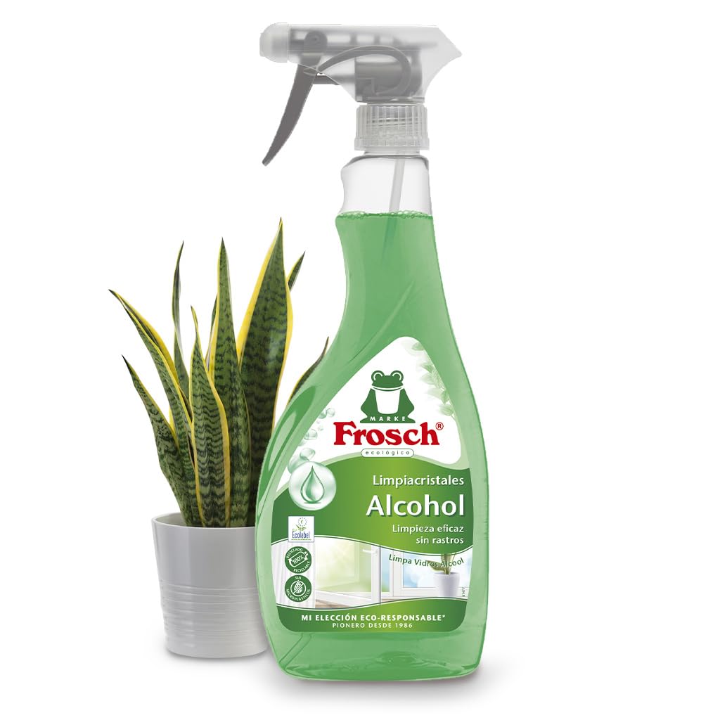 Frosch - Limpia Cristales Ecológico con Alcohol, Limpieza Eficaz de Cristales y Superficies Lisas - 500 ml
