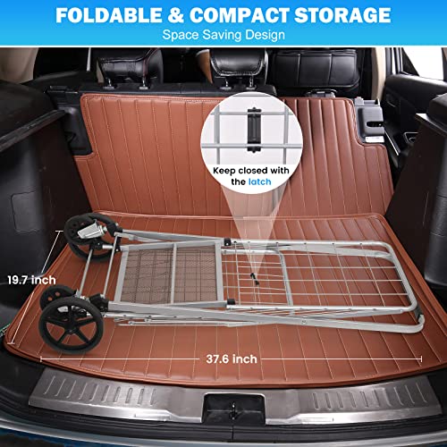 [2023 New] Folding Shopping Cart For Groceries, Jumbo Grocery Cart With 360° Swivel Wheels, And Double Basket And Waterproof Liner, 300 Lbs Heavy Duty Utility Carts For Shopping, Laundry, Transport #TOP7