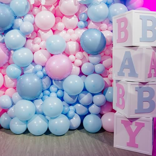 Image of RUBFAC Pink Balloons 129pcs Light Pastel Pink Balloon Different Sizes 18 12 10 5 Inch for Garland Arch Mother's Day Birthday Party Baby Shower Gender Reveal Wedding Anniversary Easter Decoration