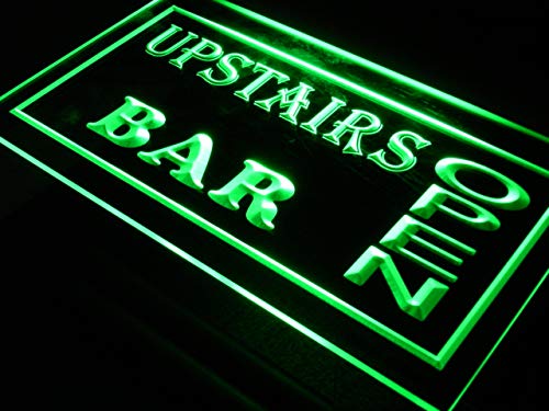 Advpro Green Open Upstairs Bar Pub Club Led Neon Sign 400 X 300Mm St4s43-I107-G