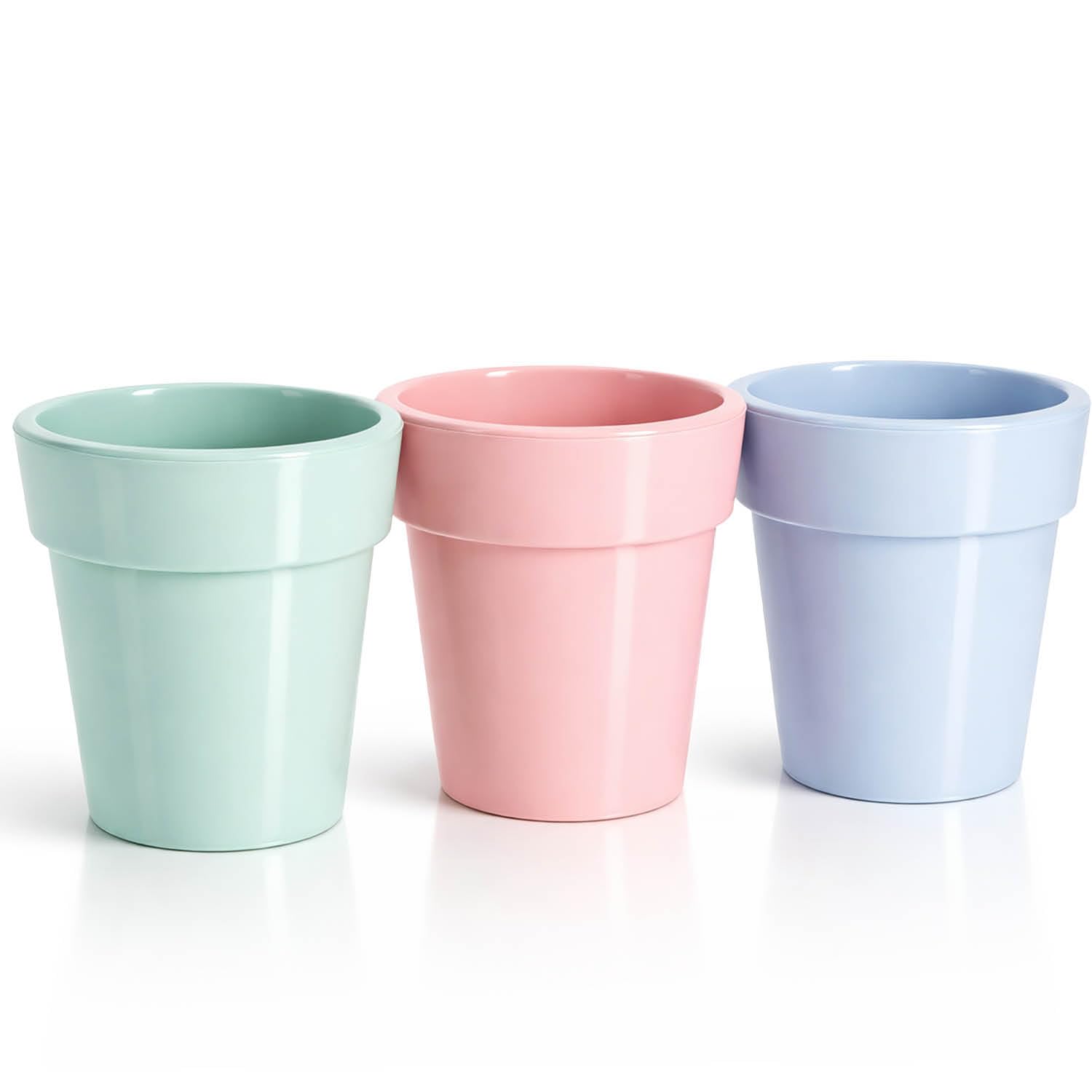 com-four® 12 x 3 doniczki plastikowe Ø 12 cm, oslonki w modnych | doniczki na ziola do domu - na balkon i do ogrodu