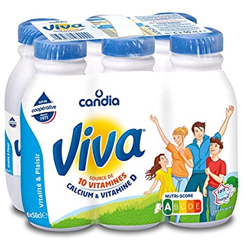 Candia Lait demi-écrémé, stérilisé UHT, 10 vitamines - Les 6 bouteilles de 50cl