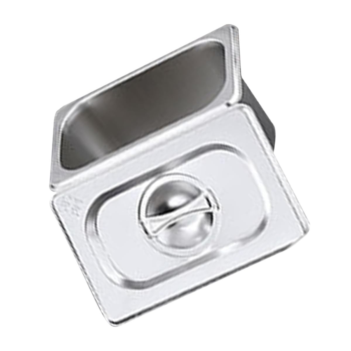 USHOBE 2 Satz Edelstahl Restaurantteller Rechteckig Silber mit Deckel für Buffet und Kantine Glatte Oberfläche Hält Speisen Frisch