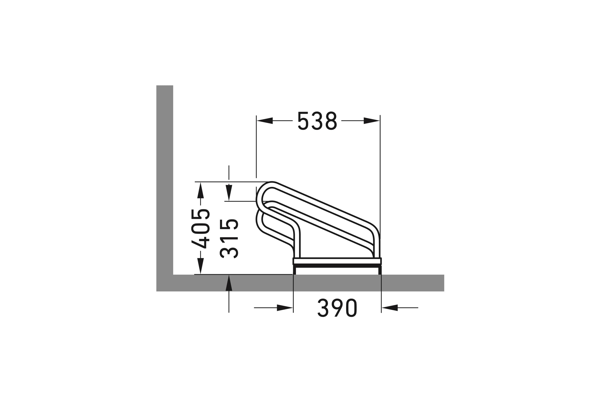 Bügelparker 1055 | einseitig | Fahrradständer für 5 Fahrräder | Freiaufstellung | Stabile, formschöne Simplizität | Abwechselnde Hoch-/Tiefeinstellung | Fahrradparker Bodenparker Mehrfachständer