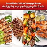 MIRASTON 5.8QT Digital Air Fryer with Viewable Window, Adjust Temp & Timer, Air Frying, Reheat, Easy for Frozen Food, Snacks, Dinner, Large Square Basket than Round, Portable for Family & Apartment