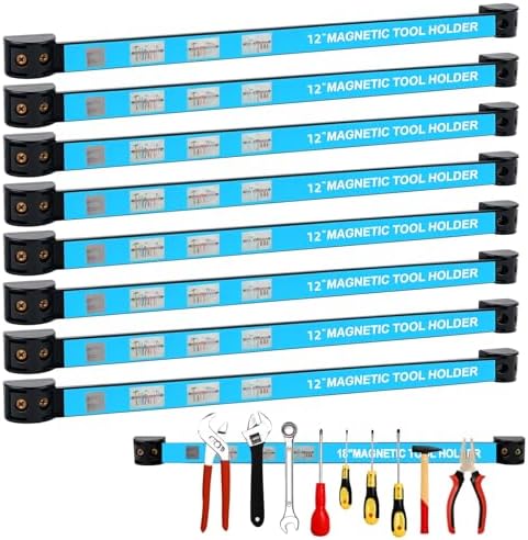 8PCS Magnetic Tool Holder Strip 18 Inches Heavy Duty Metal Tool O...