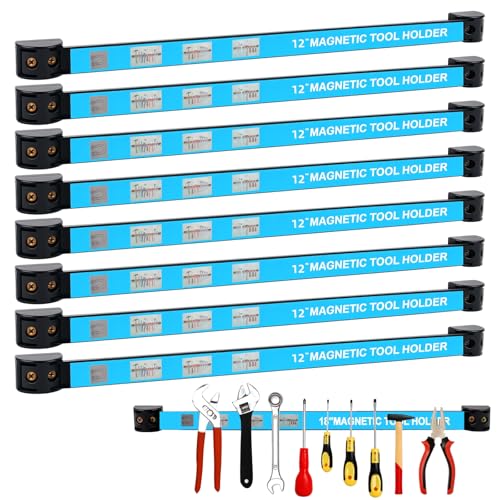 8PCS Magnetic Tool Holder Strip 18 Inches Heavy Duty Metal Tool O...