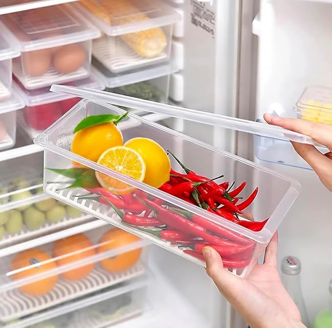 3D METRO SUPER STORE Fridge Storage Boxes Fridge Organizer With Removable Drain Plate Storage Containers , Food Storage Containers Fish, Meat, Material: Plastic. Size 1800 Ml Pack Of 4, Transparent (B0CQ2JVRJB) Amazon Price History, Amazon Price Tracker